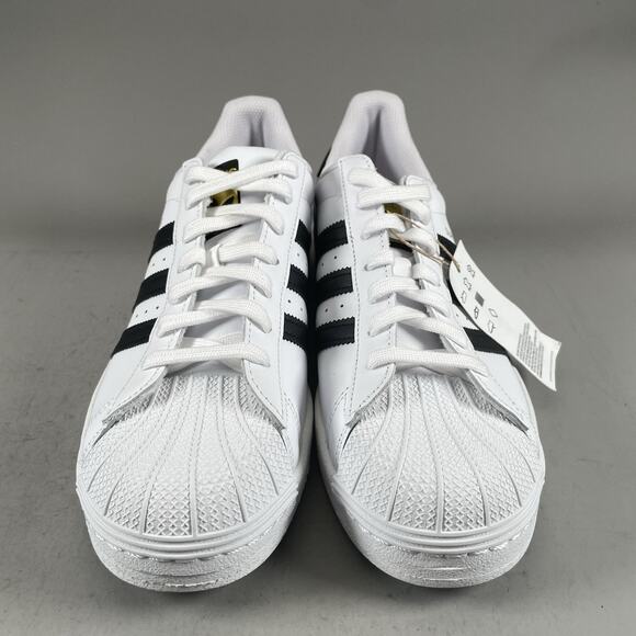 Adidas Superstar Mens 10 White Black Gold Leather Casual Sneaker Athletic EG4958 - Picture 2 of 8